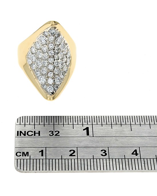 Diamond Elongated Concave Fashion Ring